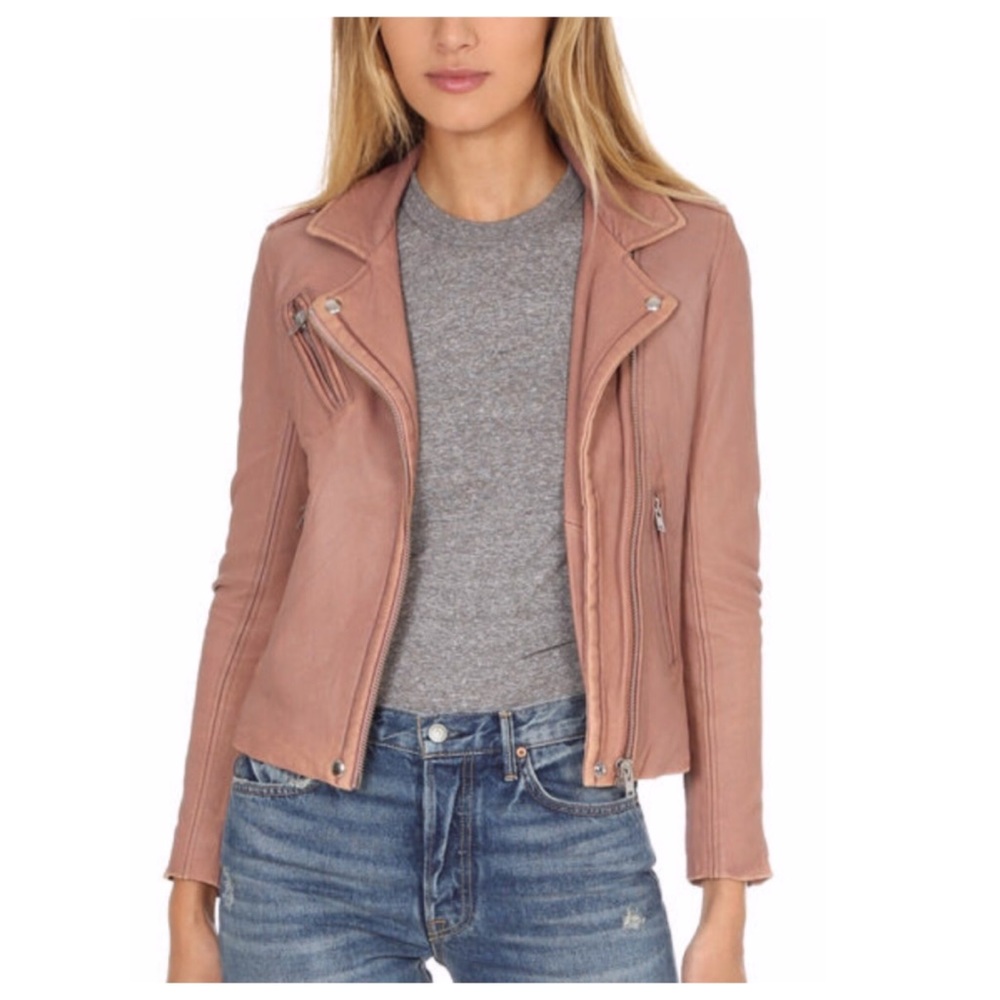 ISO IRO “old pink” Han Leather Moto Jacket 10/42